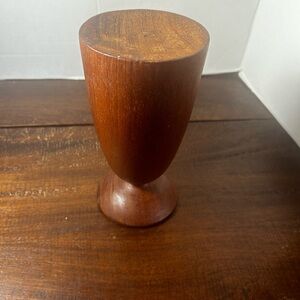 Vintage MCM Wood Pillar Candle Holder